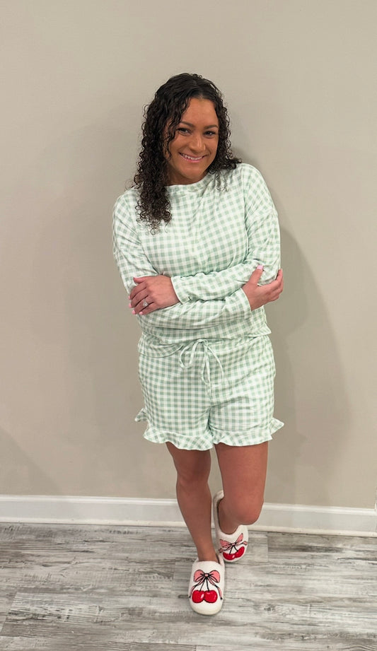 Green Gingham Lounge Set