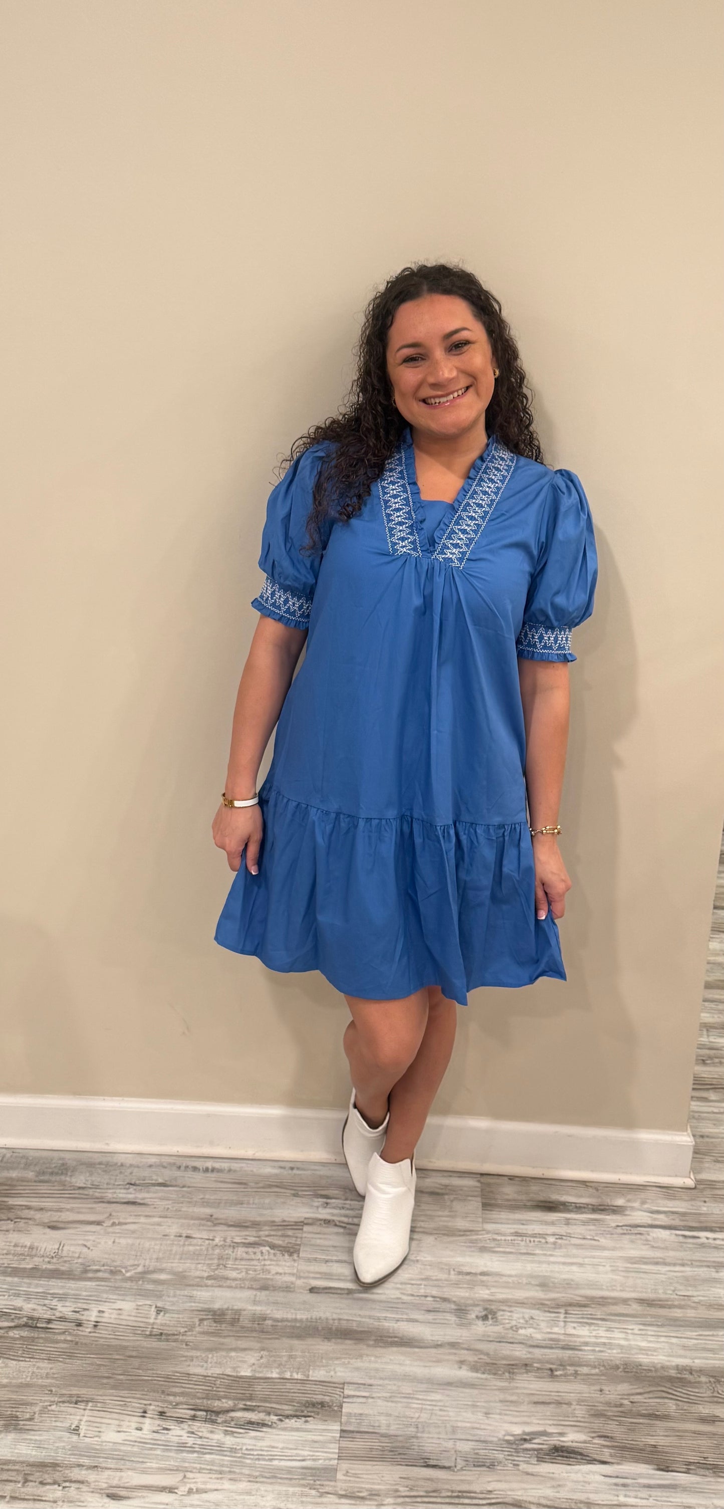 Janey Blue Dress with pockets