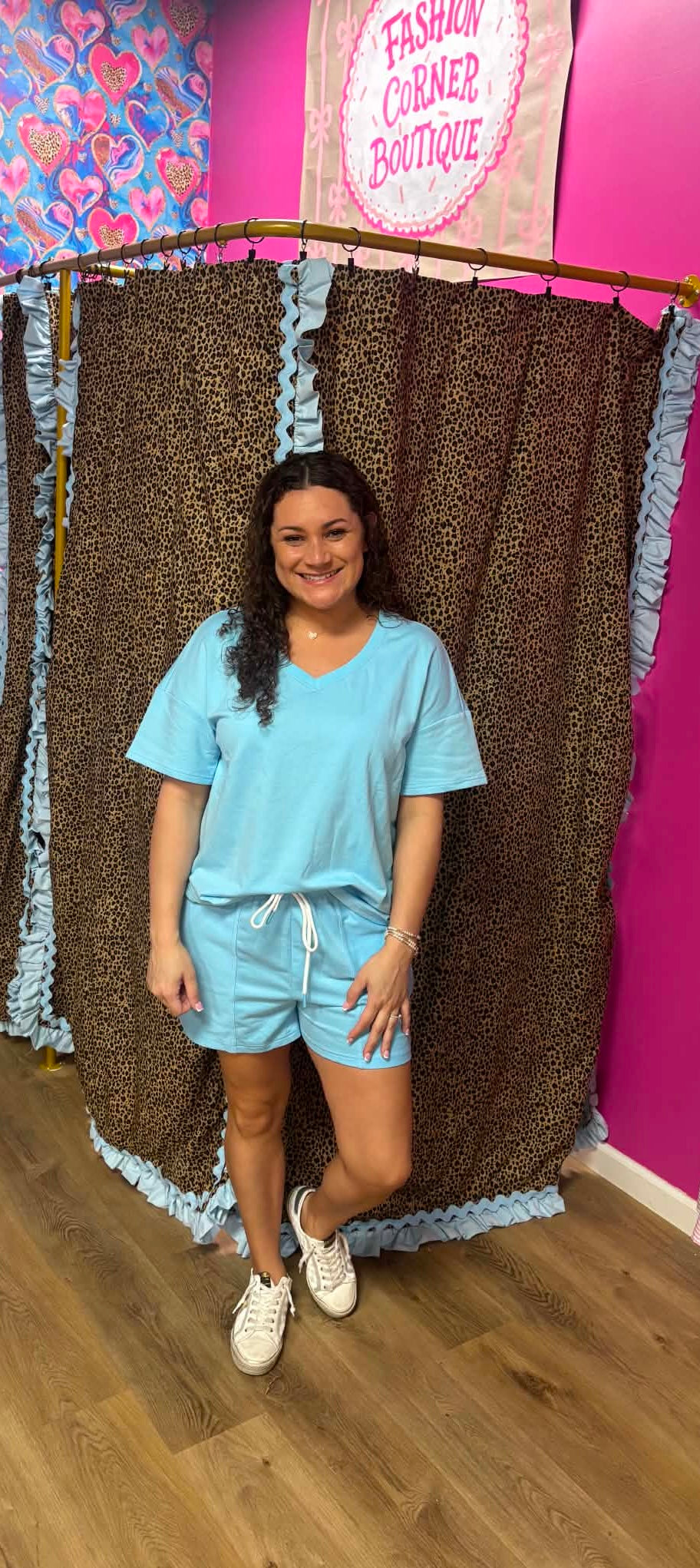 Abby Blue Shorts Set