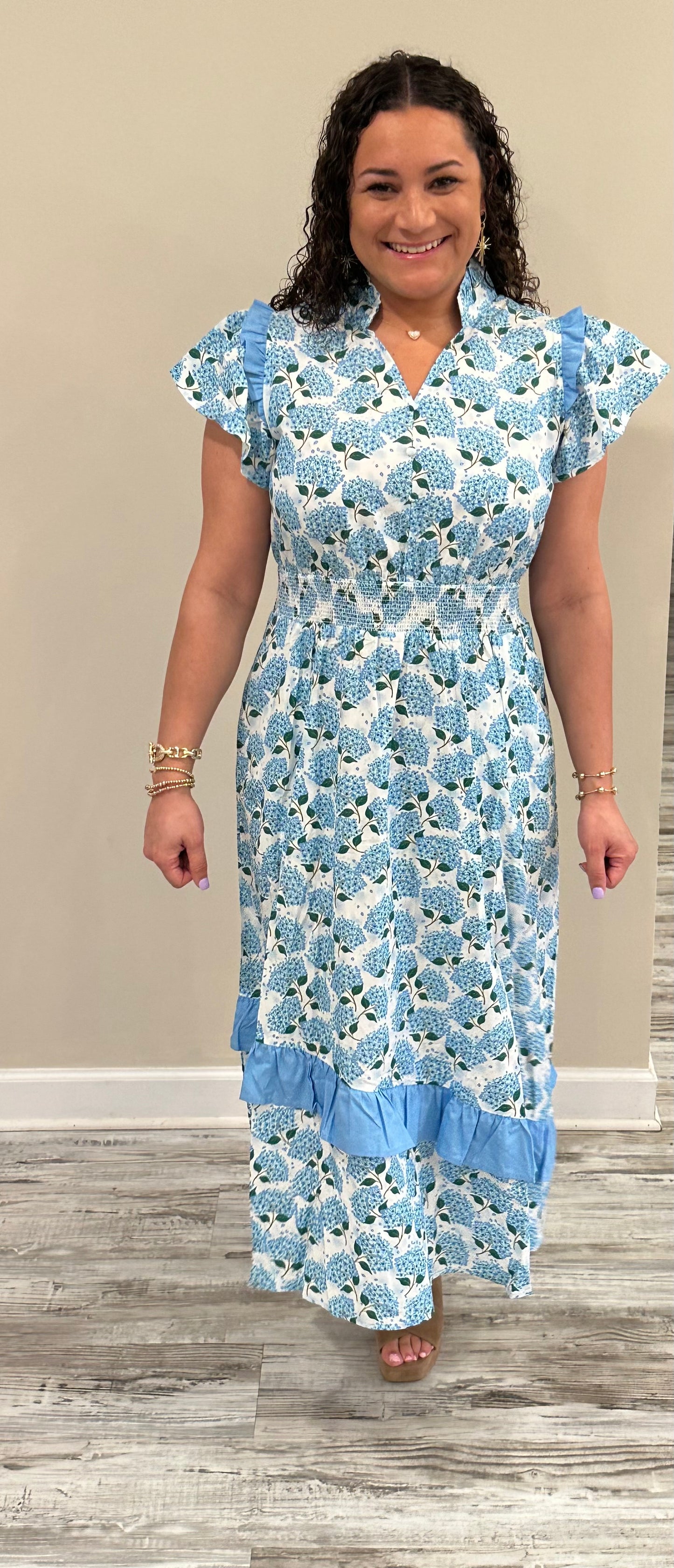 Lydia Blue Floral Dress