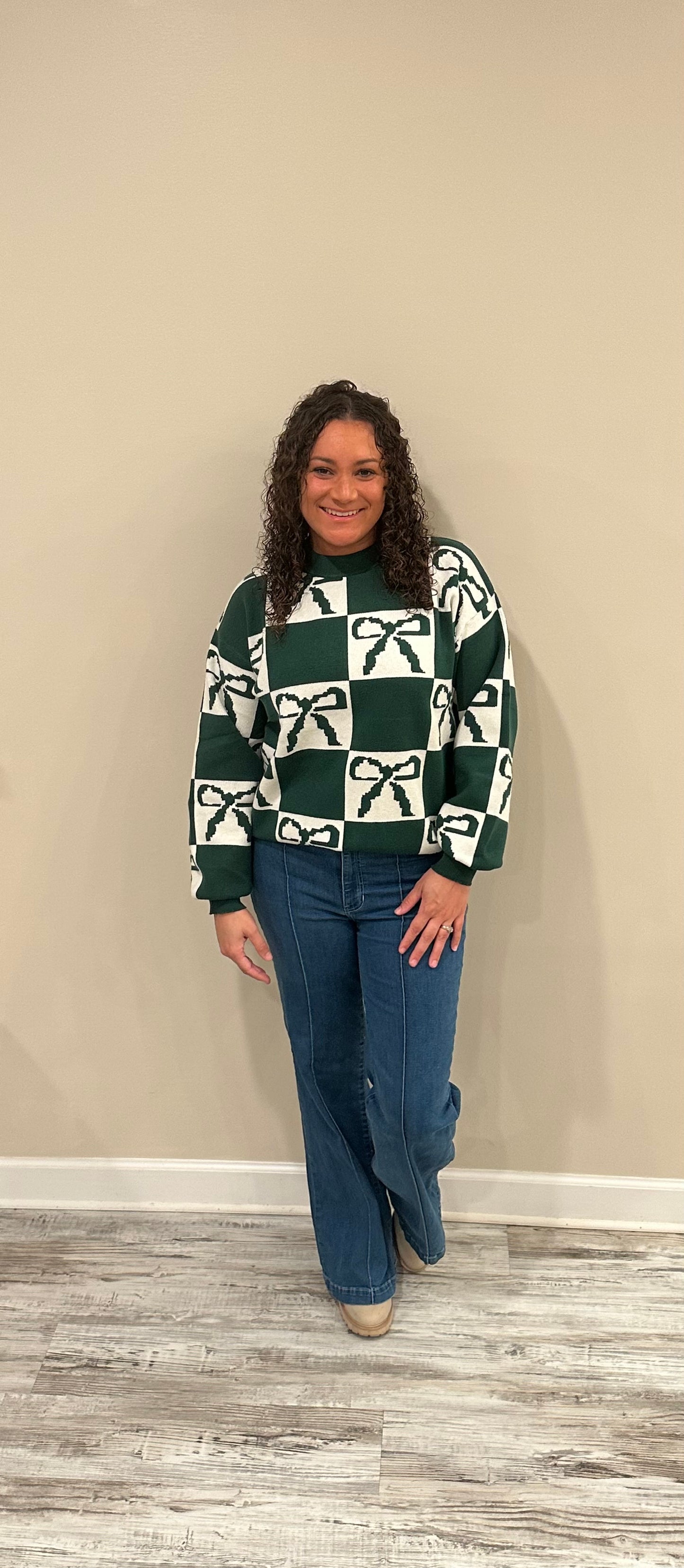 Green Bow Sweater