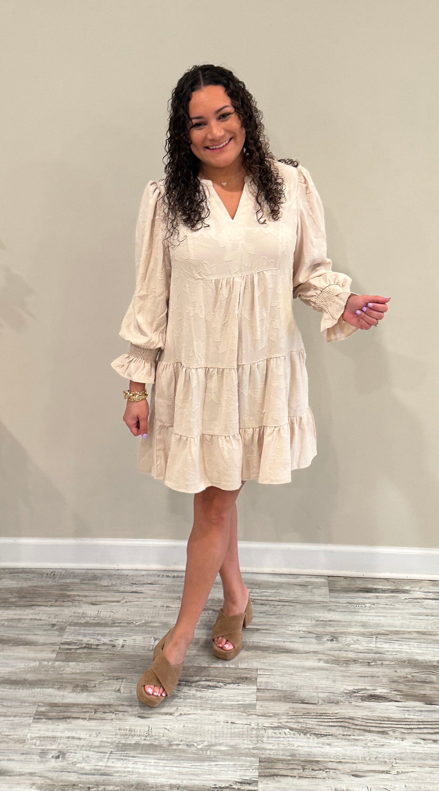 Kayla Tan Dress with Pockets