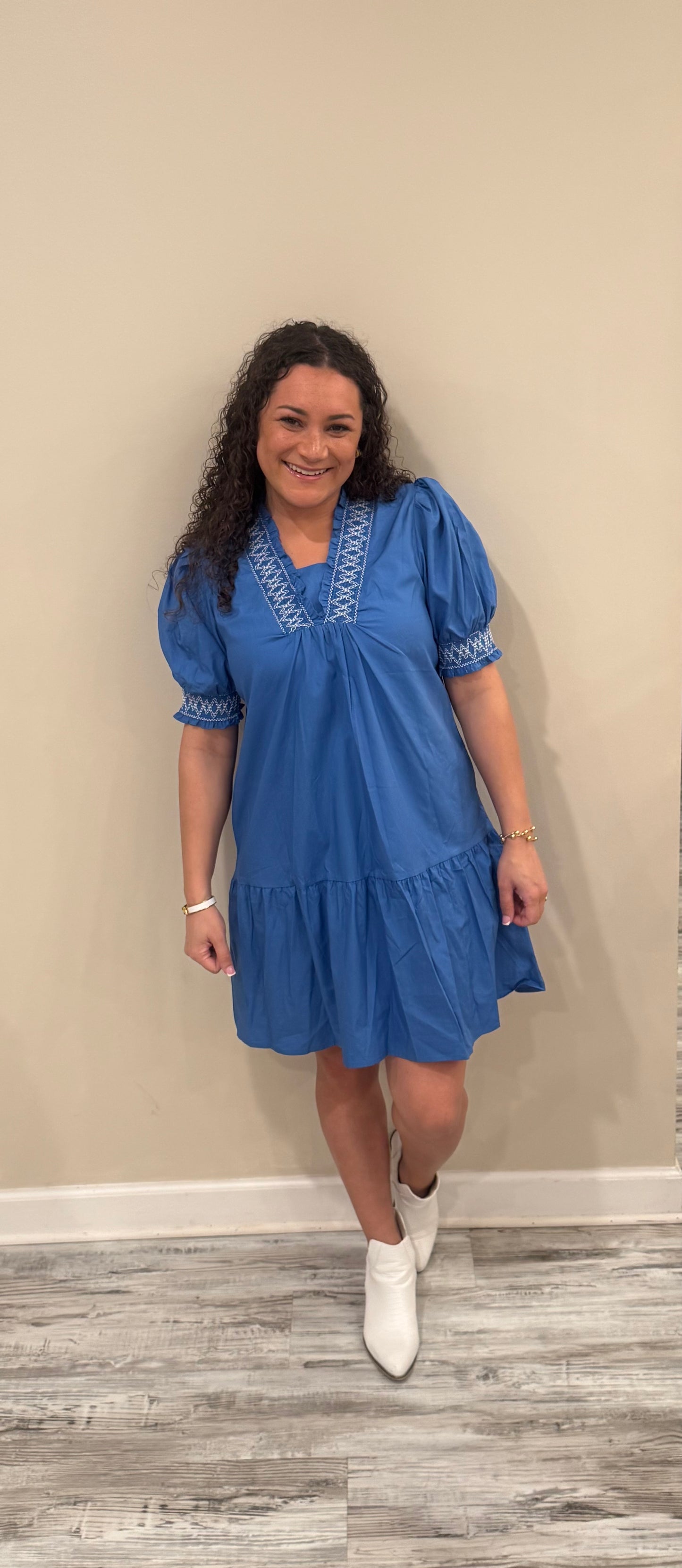 Janey Blue Dress with pockets