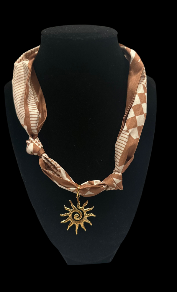 Brown Sunshine Scarf Necklace