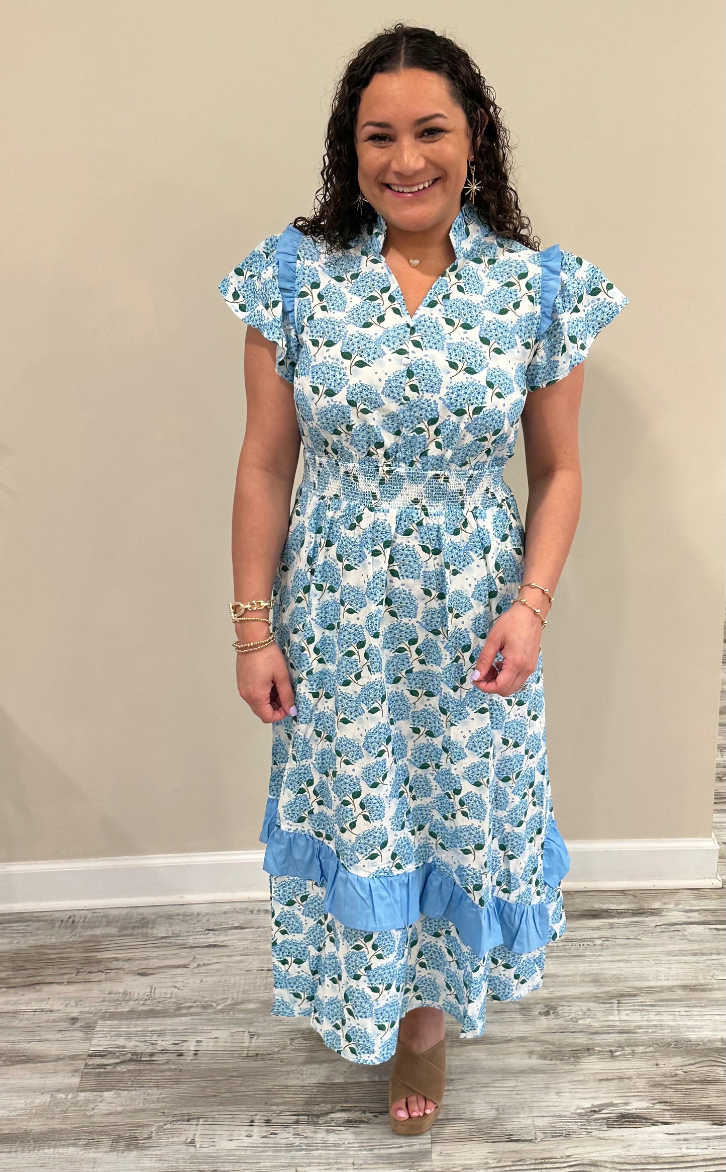 Lydia Blue Floral Dress