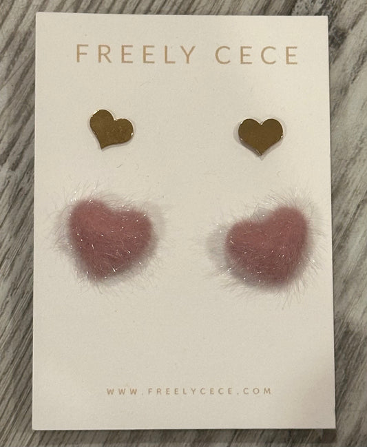 Fuzzy Pink Heart Double Pack