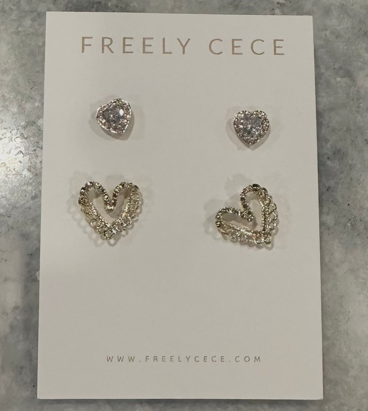 Christa Stud Heart Earrings