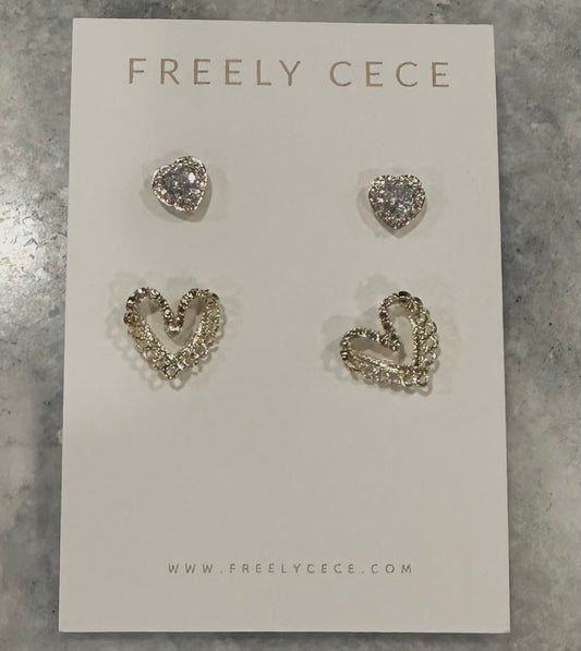 Christa Stud Heart Earrings
