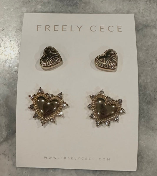 Spikey Heart Double Pack Earrings