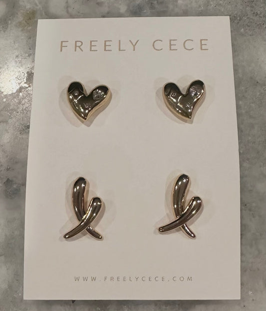 Heart Double Pack Earrings