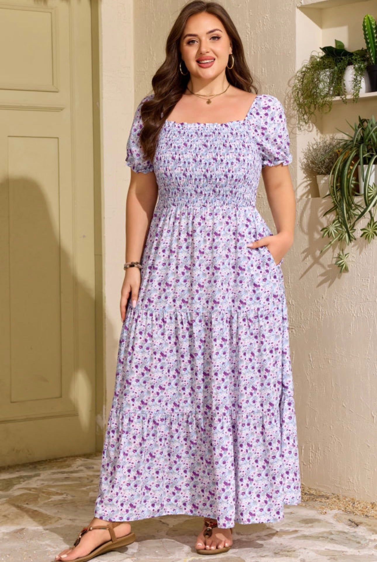 Curvy floral dress